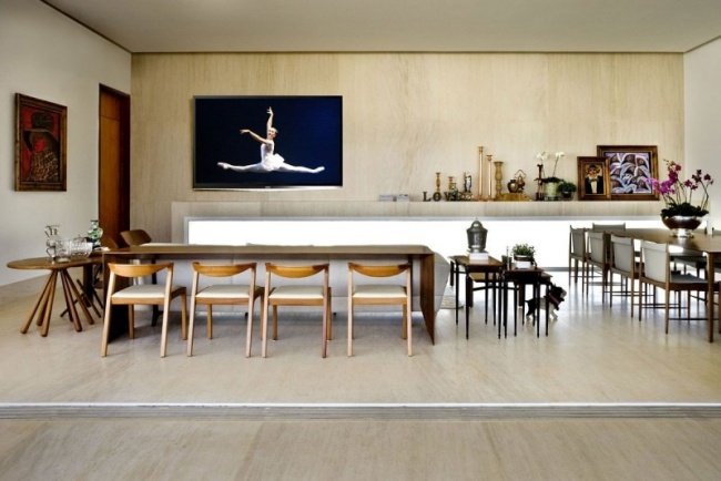 modern matsal rymliga stora matbord casa do patio