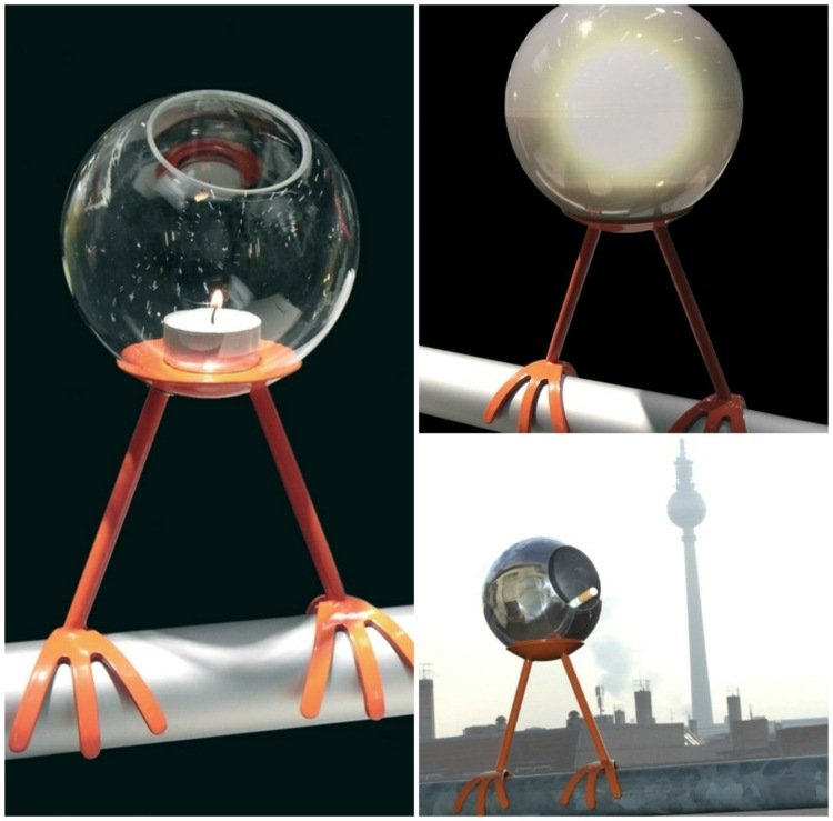 balkong-idéer-räcke-fågel-värmeljus-hållare-askkopp-glas-metall-orange