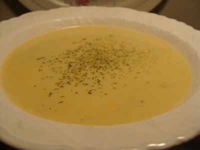 Τυρί Cottage γλυκιά σούπα καλαμποκιού