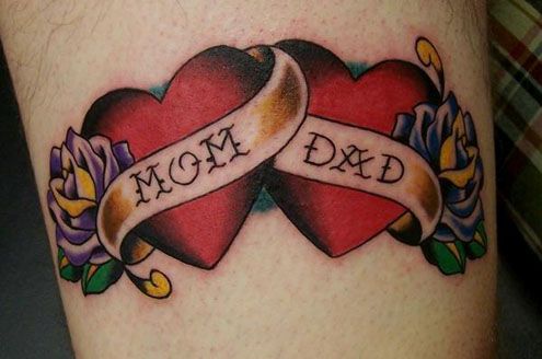 Μοντέρνο σχέδιο τατουάζ μαμάς και μπαμπάς