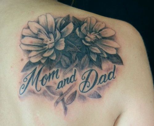 Floral διακοσμητικό σχέδιο τατουάζ μαμάς και μπαμπάς