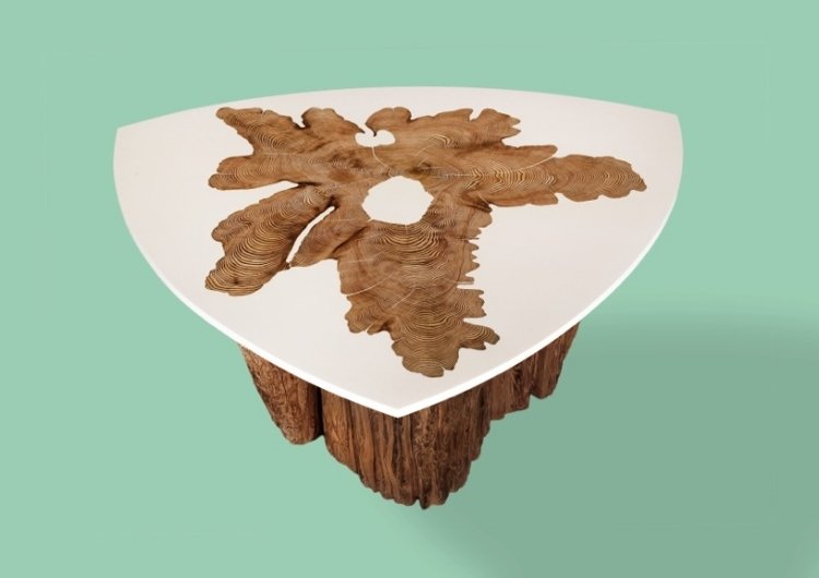 Designer soffbord mth-träverk-trä-harts-triangulär-bordsskiva