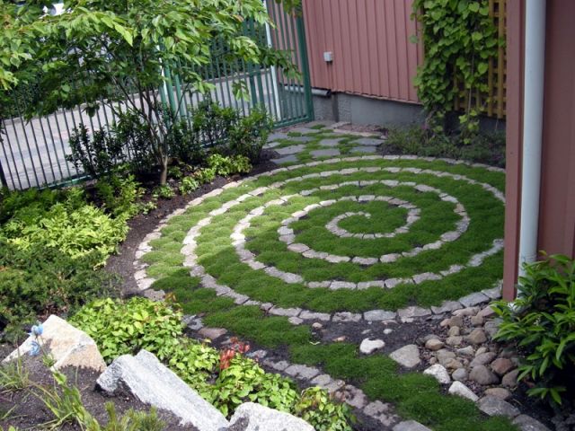 labyrint labyrint själv skapa din egen trädgård sten marken