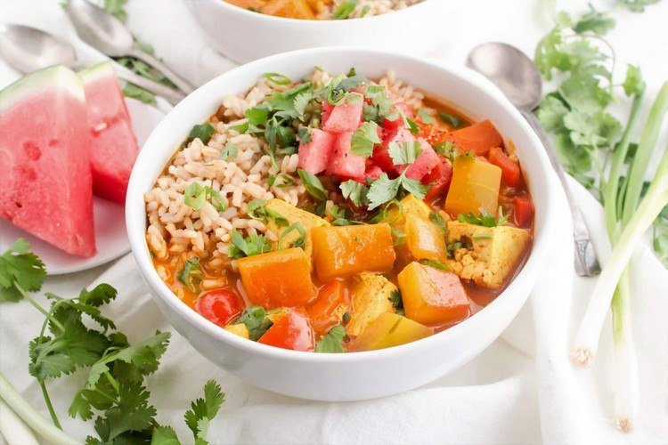 Curryrecept Stek vattenmelonskal