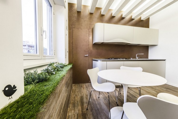 moderna möbler-idéer-kök-fönster-ramar-gräs-deco-vitt-kök
