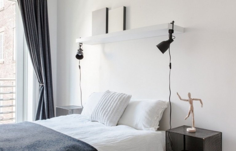 scandinavian-bedroom-wall-shelf-black-lights