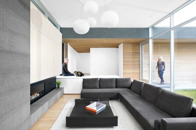 monokrom-färger-interiör-design-sittplatser-elegant-design-betong-vägg