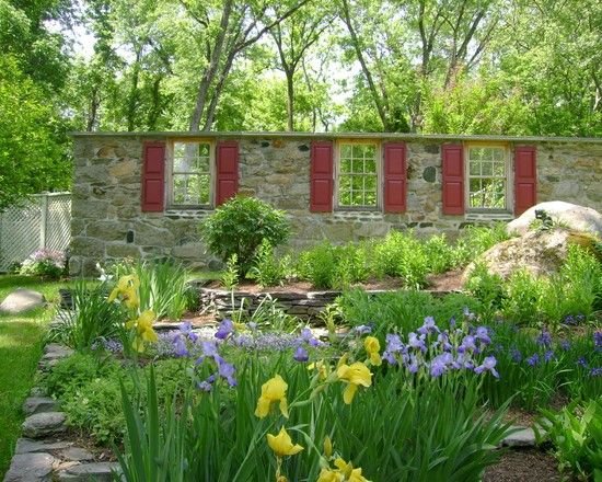 designidéer Lagrade naturstenblock trädgårdsmur med öppningar