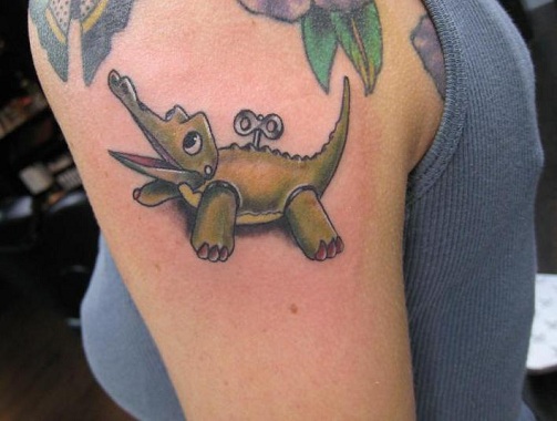 Χαριτωμένο σχέδιο τατουάζ Alligator