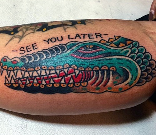 Kostonhaluinen Alligator Tattoo Design