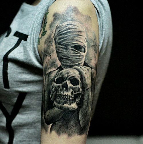 Creepy Mummy Tattoo Design