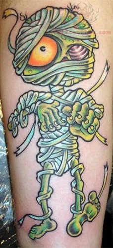 Σχέδιο τατουάζ μούμια πράσινου μελανιού