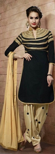 Kultainen Patiala Salwar -puku