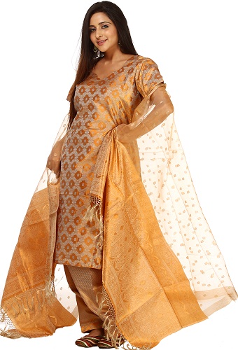 Kora Silk Gold Salwar -puku