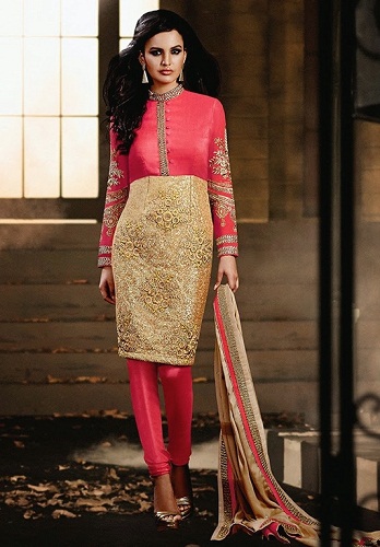 Retro -tyylinen kultainen Salwar -puku