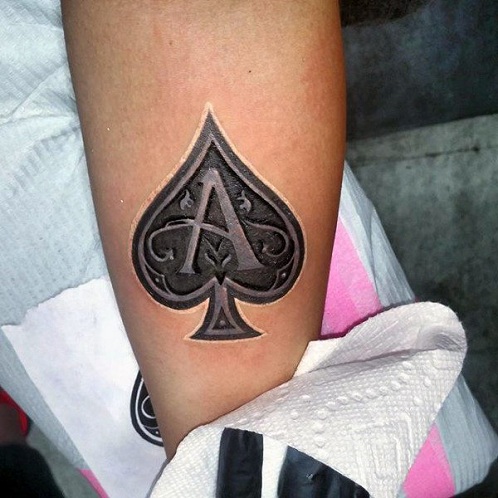 Τρισδιάστατο σχέδιο τατουάζ Black Aces Spade