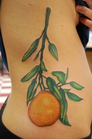 Orange Branch Tattoo Design