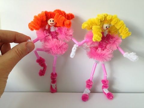 Curly Ballerina Doll Pipe Cleaner Crafts