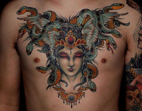 Ισχυρά σχέδια τατουάζ Medusa