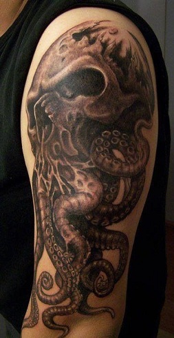 Mustekala Skull Tattoo Design