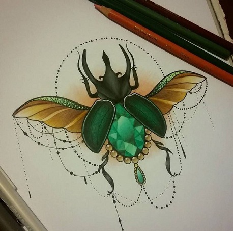 Ihana Beetle Tattoo Design