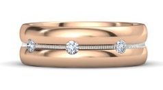 Ανδρικό ροζ χρυσό δαχτυλίδι με διαμάντια