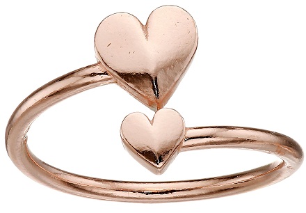 Απλό ροζ χρυσό δαχτυλίδι καρδιά