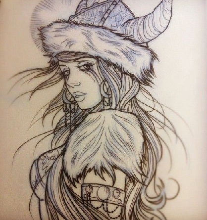 Κορίτσι τατουάζ Viking
