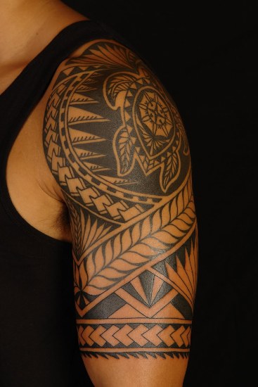 Muscular Arms Mayan Tattoo Design