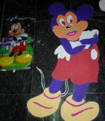 Απλό Mickey Mouse Rangoli