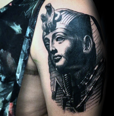 Musta & amp; Harmaa King Tut Tattoo Design