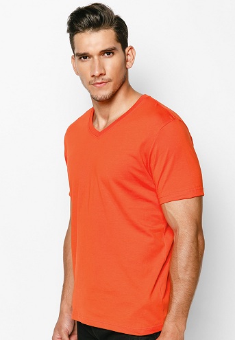 Casual Orange T-Shirt για Άνδρες