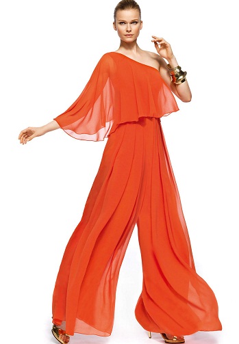 Γυναικεία φόρμα One Shoulder Orange Designer