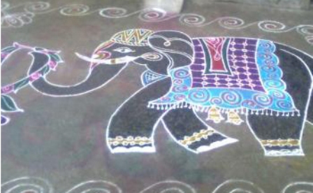 Διακοσμημένο Elephant Rangoli