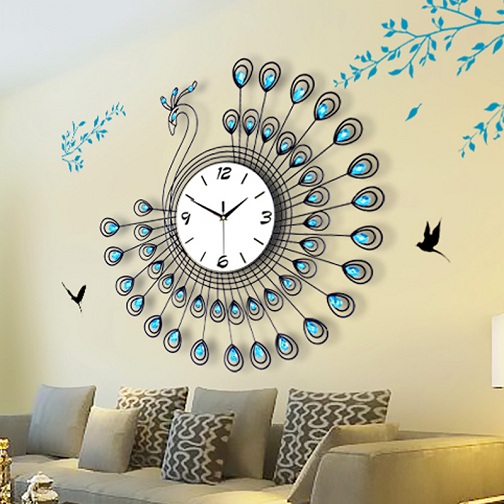 Peacock Designed Large Designer Clocks
