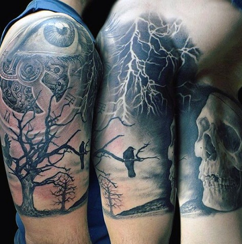 Σχέδια τατουάζ με σκούρο κεραυνό