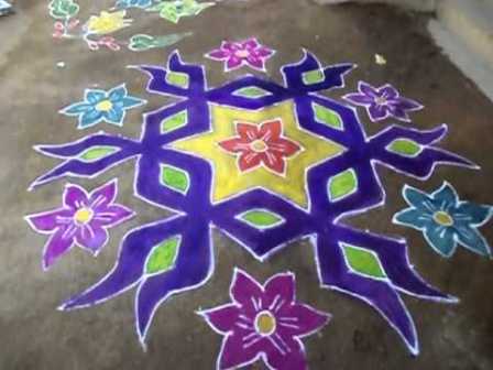 Purple Marathi Rangoli Design