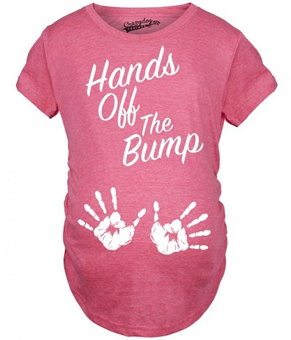 Kädet pois The Bump Pink Hand Prints Äitiyspaita