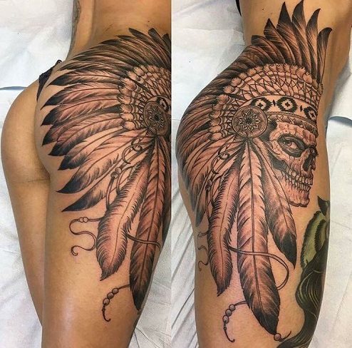 Erinomainen intiaani -tatuointisuunnittelu