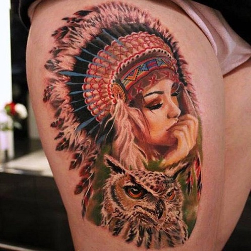 Rauhoittavat intiaani -tatuointimallit