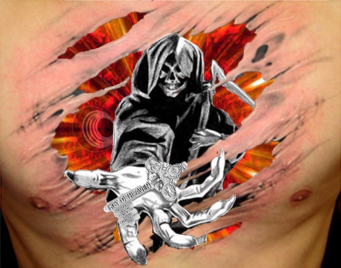 Ripped Skin Reaper Tatuointisuunnittelu