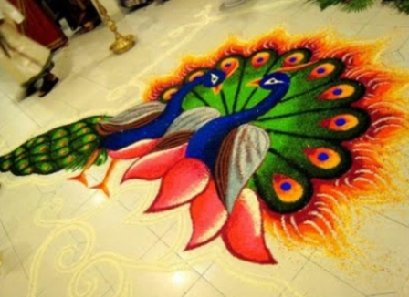 Peacock Rangoli Design