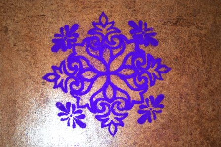 Σχέδιο λουλουδιών Stencil Rangoli