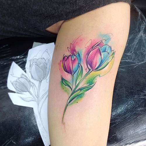 Πολύχρωμο Tulip Tattoo