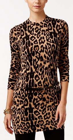 Macy Leopard-Print tunika villapaita