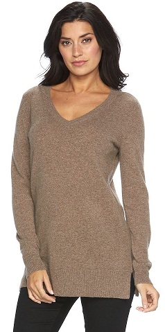 Cashmere V-neck tunika villapaita