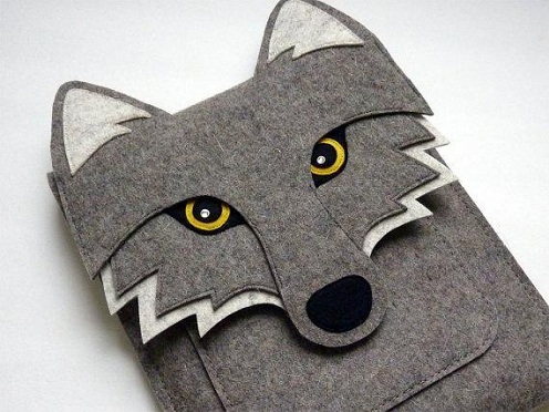 I-pad Sleeve Wolf Felt Crafts