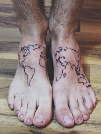 Υπέροχα σχέδια τατουάζ παγκόσμιου χάρτη