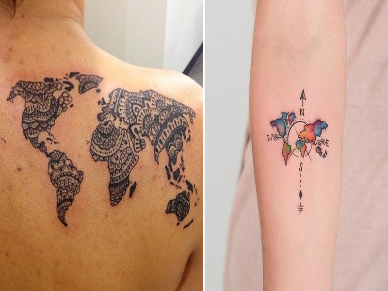 Καλύτερα σχέδια τατουάζ παγκόσμιου χάρτη