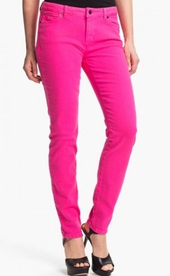 Παντελόνι Υψηλής Μέσης Skinny Pink Jeans